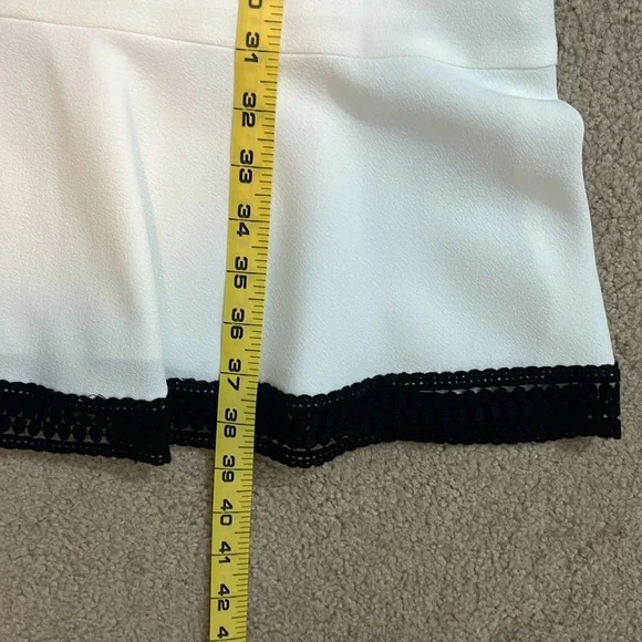 Nine West White Dress with Black Crochet Detail on Sleeves & Hem | Size 14 | NWT - Picture 9 of 15